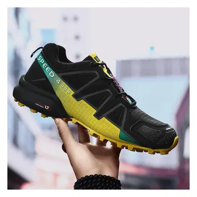 (black,yellow, 47) Men&apos;s Running Shoes Fitness Sneakers Breathable Jogging Shoes Gym Walkin