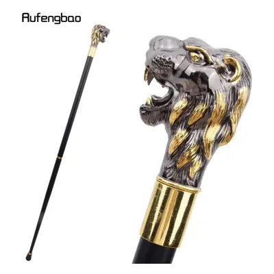 (as the picture) Golden Black Lion Head With Mustache Fashion Walking Stick Decorative Vintage F