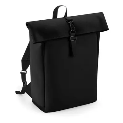 (One Size, Black) Bagbase Roll Top PU Backpack