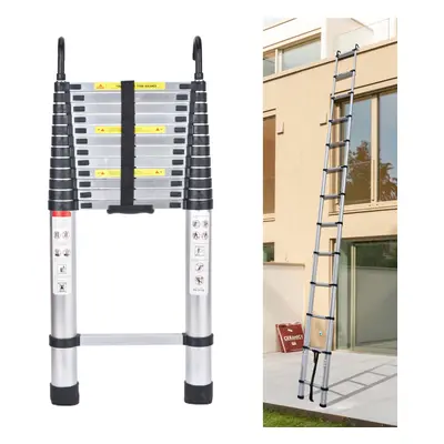 5M Telescopic Ladder with Safety Hook 330lbs Capacity Extendable Portable Straight Stepladder 16