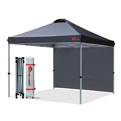 MasterCanopy Durable Ez Pop-up Gazebo Tent with Sidewall(3X3M,Black)