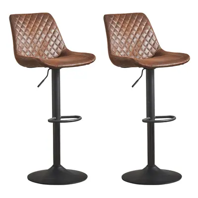 (2, BROWN) 1X2X Bar Stools PU/ Velvet Breakfast Stool Chairs