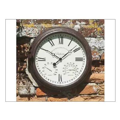 Smart Solar Bickerton Wall Clock + Thermometer 15in