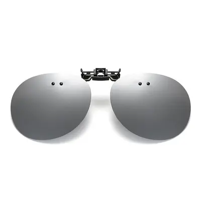 (Silver) Unisex Sunglasses Clip on Polarized UV400 Driving Fishing Camping Travel