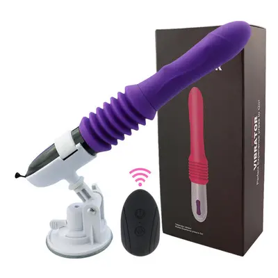 (Purple Control Box) Telescopic Dildo Vibrator Automatic Up Down Massager G-spot Thrusting Retra