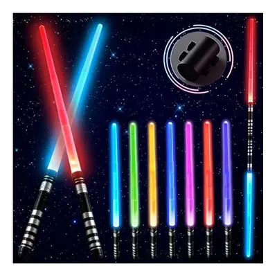 2 Pack Light Sabers Kids,LED Lightsaber with Colors Changeable,Retractable Light Up Saber with S