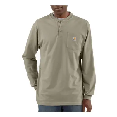 Carhartt mens Loose Fit Heavyweight Long-sleeve Pocket T-shirt henley shirts Desert 4X-Large US