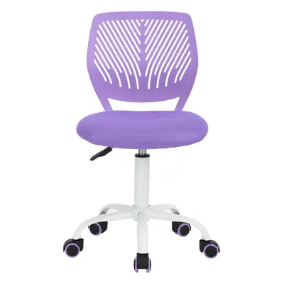 (Purple) Office desk chair Adjustable swivel office chair Fabric seat Ergonomic work chair No ar