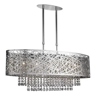 Searchlight Mica - Light Adjustable Ceiling Pendant Bar Chrome with Crystals, G9