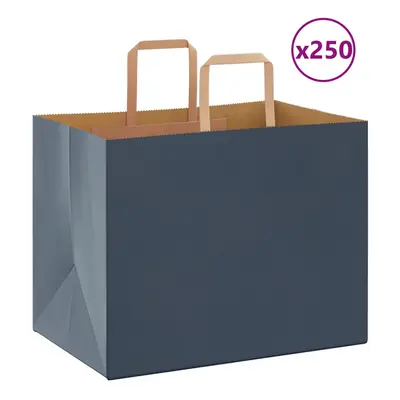 (blue, x x cm/ pcs) vidaXL Paper Bags pcs with Handles White 21x11x28 cm Paper Grocery Bag