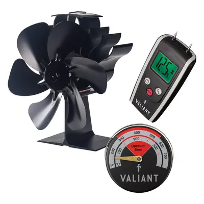 My Stove Fan, Magnetic Stove Thermometer in Red & Moisture Meter