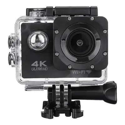 (Black) Action Camera WiFi 4K Sports Camera Ultra HD 30M Wide Angle Waterproof DV Camcorder with