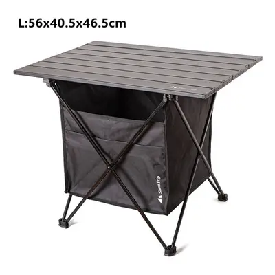 (Black, L) Portable Outdoor Camping Folding Table Detachable Fishing Picnic Ultra-light Mini Des