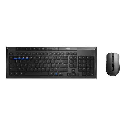 (Black) Multi-Mode Wireless Keyboard & Mouse Set Bluetooth 3.0/4.0/2.4GHz Keys Keyboard 1600DPI 