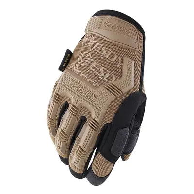 (Khaki, palm 25-28cm) Tactical Gloves Cs Military Outdoors Camping Climbing Cycling Full Finger 