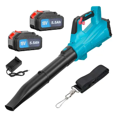 Powerful Heavy Duty Cordless Brushless Leaf Blower+2Battery 5.5A+Charger-Makita Compatible