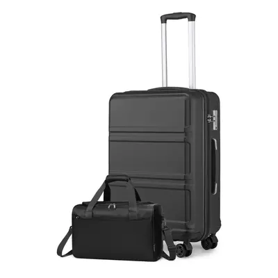 (24 Inch + Travel Bag) 20/24/28 Inch ABS Hard Shell Suitcase Set Trolley Hand Cabin Luggage & Tr