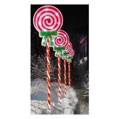 Set Of Lollipop Path Lights with LEDs in White