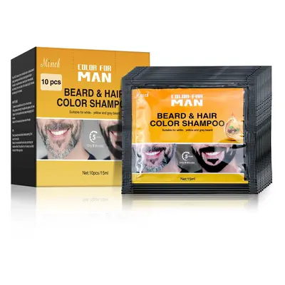 Black Beard Dye for Men - Instant Coloring Darkening Sideburns Mustache and Facial Hair Grooming