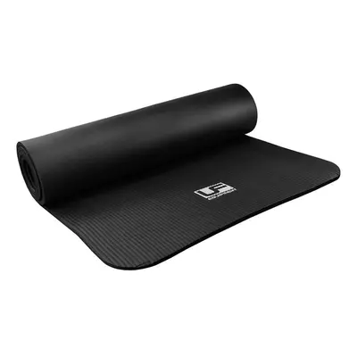 Black Premium 10mm Exercise Mat & Carry Strap - x 61cm Rubber Yoga Pilates