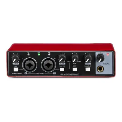 (red) Md22 Recording Sound Card 48v Phantom Power 24-bit/192 Khz Usb Audio Interface With Loopba