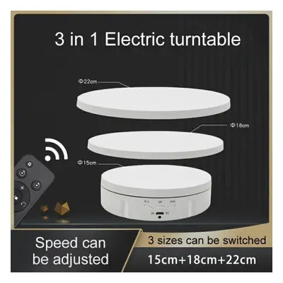 (black) Electric Rotating Visualizer Turntable Speeds Regulation Usb Charge Display Stand For Vi