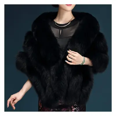 (black) Bridal Shawl Fur Stole Faux Fur Wrap Evening Dress Bolero Cape Wedding Shawl Winter Brid