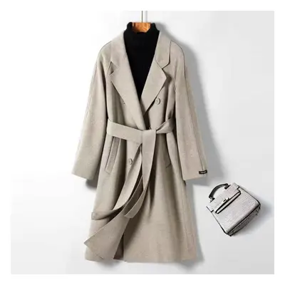 (as the picture, XL) Stylish And Warm-keep Autumn And Winter Long Herringbone Woolen Coat