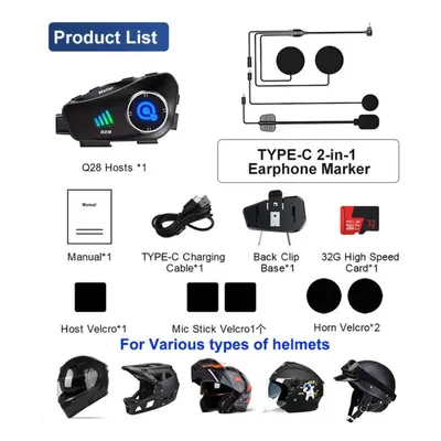 2 In Motorcycle Helmet Bluetooth Headset Wireless Wifi Motorcycle Dashcam 1080p Hd Camera Handsf