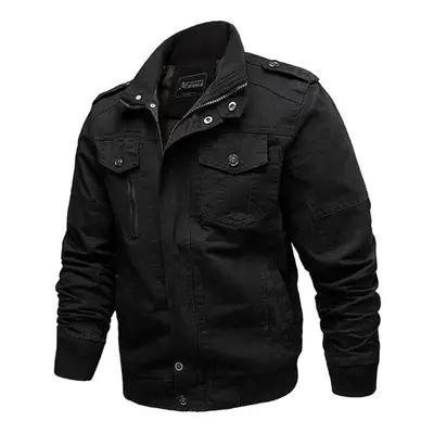 (black, XL) Spring Air Force Pilot Military Jacket Men Cargo Tactical Bomber Jacket Male Casual 