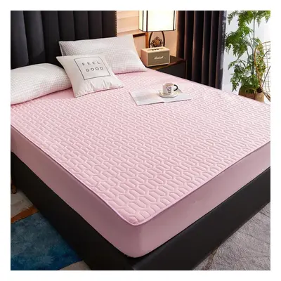 (pink, 180*200cm) Waterproof Bed Cover Single Solid Color Thickened Bedwetting Cover Simmons Mat