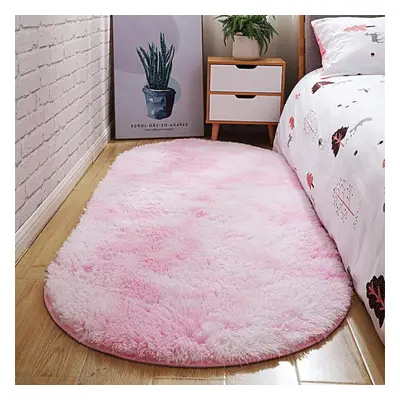 (as the picture, 140X200cm) Oval-shaped Plush Carpets For Living Room Fashion Pink Fluffy Rugs B