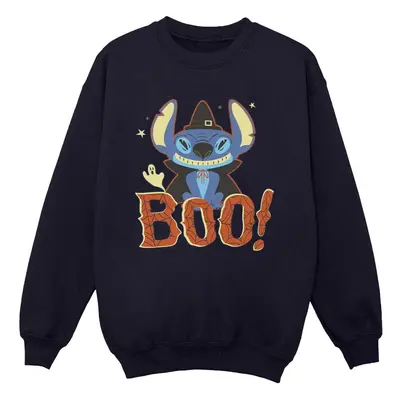 (S, Navy Blue) Disney Mens Lilo & Stitch Boo! Sweatshirt