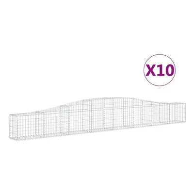 (10 pcs, x x 40/60 cm) vidaXL Arched Gabion Basket Stone Basket Gabion Retaining Wall Galvanised