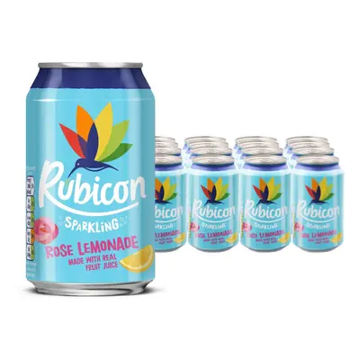 Rubicon Pack Sparkling Rose Lemonade, Flavoured Fizzy Drink, Refresh your routine with Rose Lemo