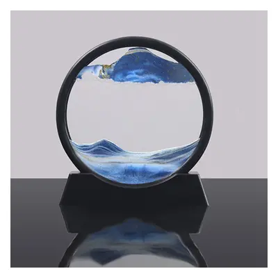 (blue, 26cm-round) Grace 3D Small Gifts Home Decor Sea Sand Landscape Ornaments Quicksand Art Ho