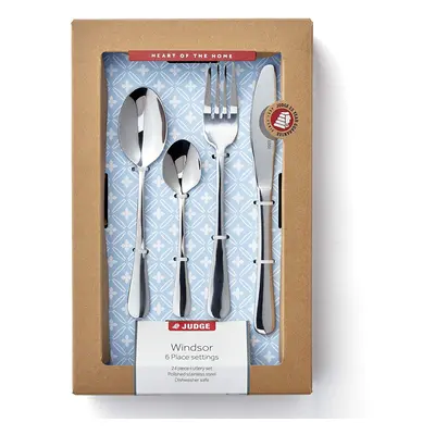 Judge Windsor BF50 Piece 18/10 Stainless Steel Cutlery Set for People, Knife, Fork, Spoon and Te