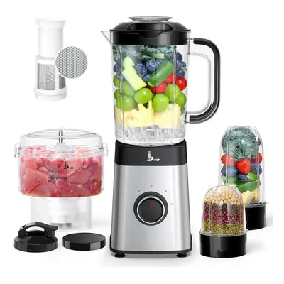 Blender and food processor combo for kitchen, speed control to blend and pulse 500WF or shake fo