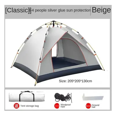 (white, 200*200*135cm) Tent Outdoor Camping Automatic Camping Supplies Sun Protection Rain Proof