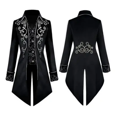 (black, XXXL) European And American Fashion New Style Halloween Cosplay Costume Tuxedo Medieval 