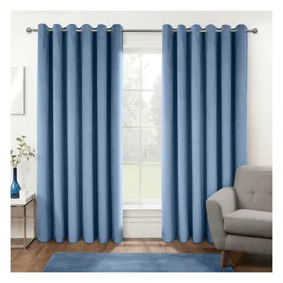 (Blue, x cm (46" x 72")) Thermal 100% Blackout Velvet Curtains