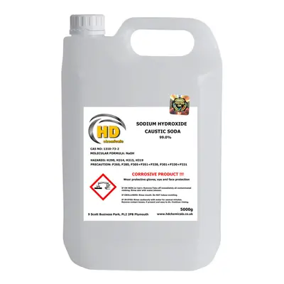 (5000g (5kg)) Caustic Soda Sodium Hydroxide Lye 99% Soap, Drains