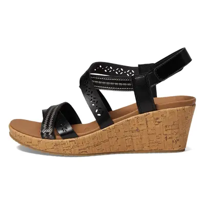 Skechers Women's Cork Wedge Sandal Black