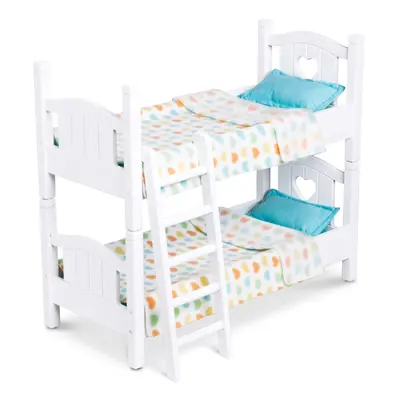 Melissa & Doug Mine to Love Wooden Play Bunk Bed for Dolls up to inches-Stuffed Animals - White 