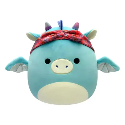 Squishmallows Original 14-Inch Tatiana Teal Dragon with Red Bandana - Large Ultrasoft Official J