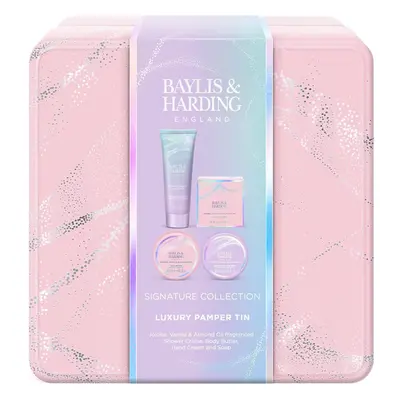 Baylis & Harding Jojoba, Vanilla & Almond Oil Luxury Pamper Tin Gift Set - Vegan Friendly (Pack 