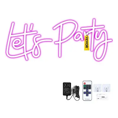 Vevor SYBZFSMC23X10TMZCV1 x in. Lets Party Neon Sign, Pink