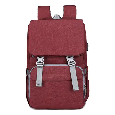 (Red) Outdoor Mummy Travel Backpack Large Baby Nappy Changing Bag for mom Nursing bag