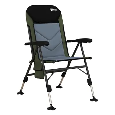 Outsunny Folding Fishing Chair Camping Chair with 7-Level Adjustable Backrest