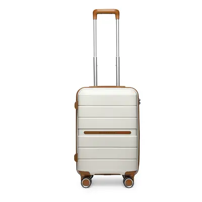 (Cream, K2392L NY SUITCASE) British Traveller Hard Shell Suitcase